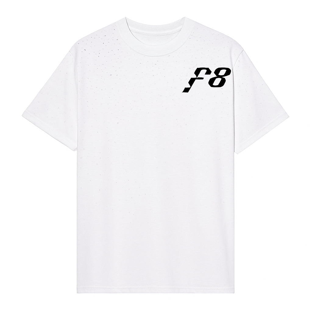White Rhinestones F8 oversized shirt