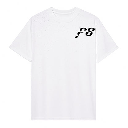 White Rhinestones F8 oversized shirt