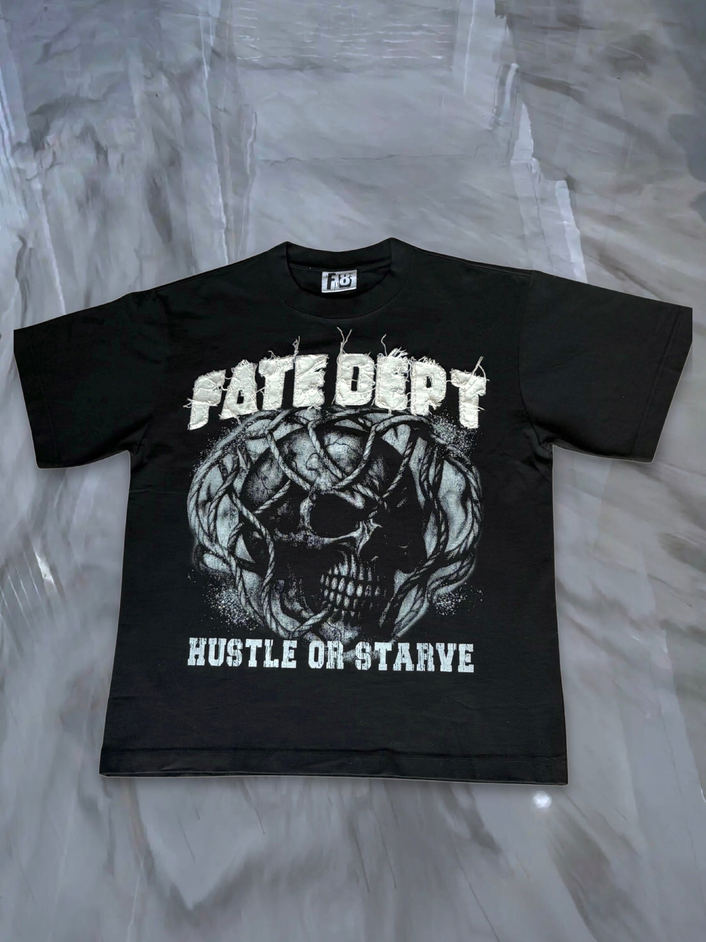 Black Hustle or Starve oversized shirt