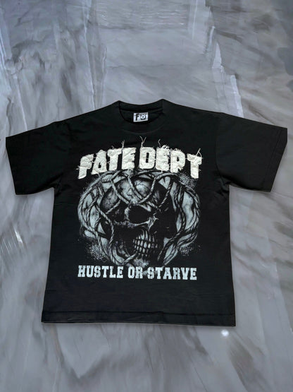 Black Hustle or Starve oversized shirt