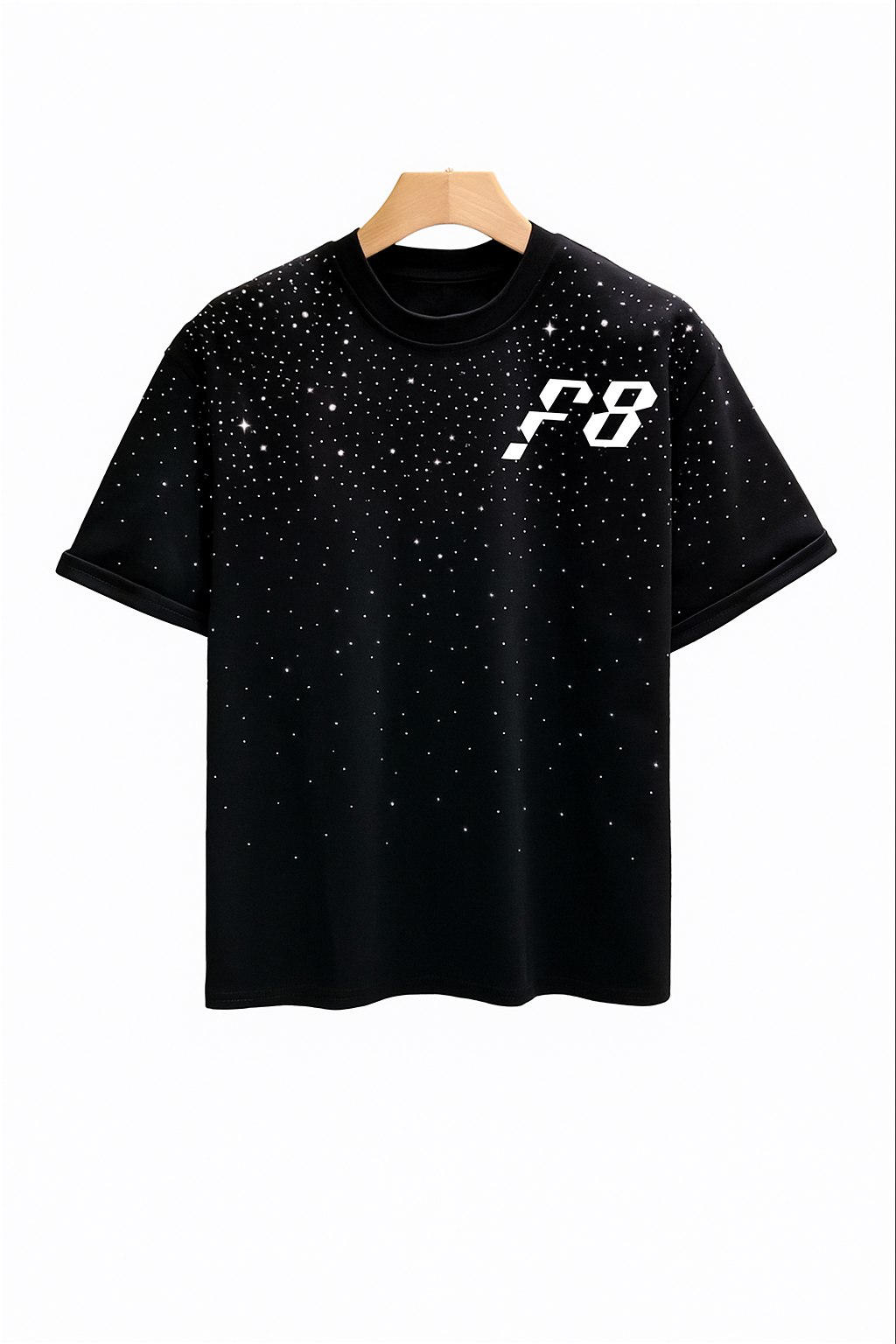 Black Rhinestones F8 oversized shirt